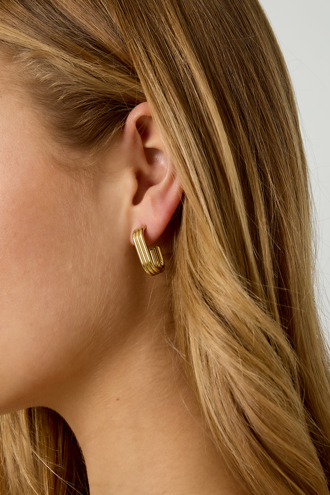 Pendientes de aro de acero inoxidable rectangulares, serie casual, diario, sencillos, joyería para mujer