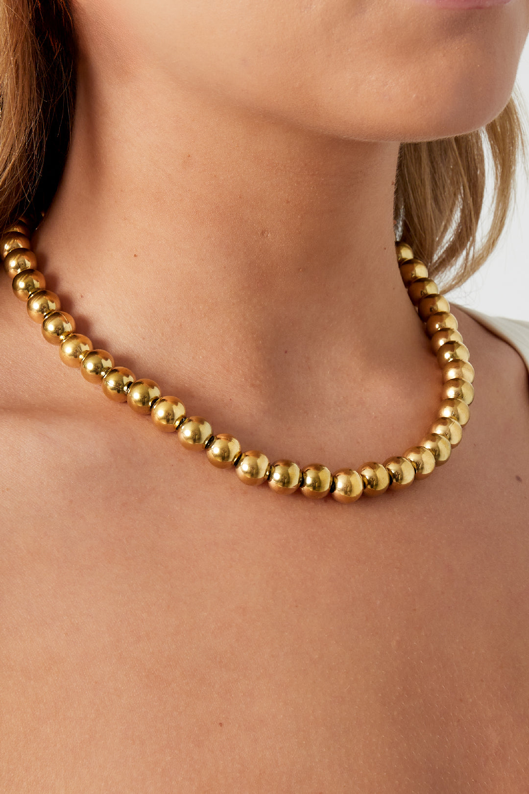 collar de cuentas huecas -10mm