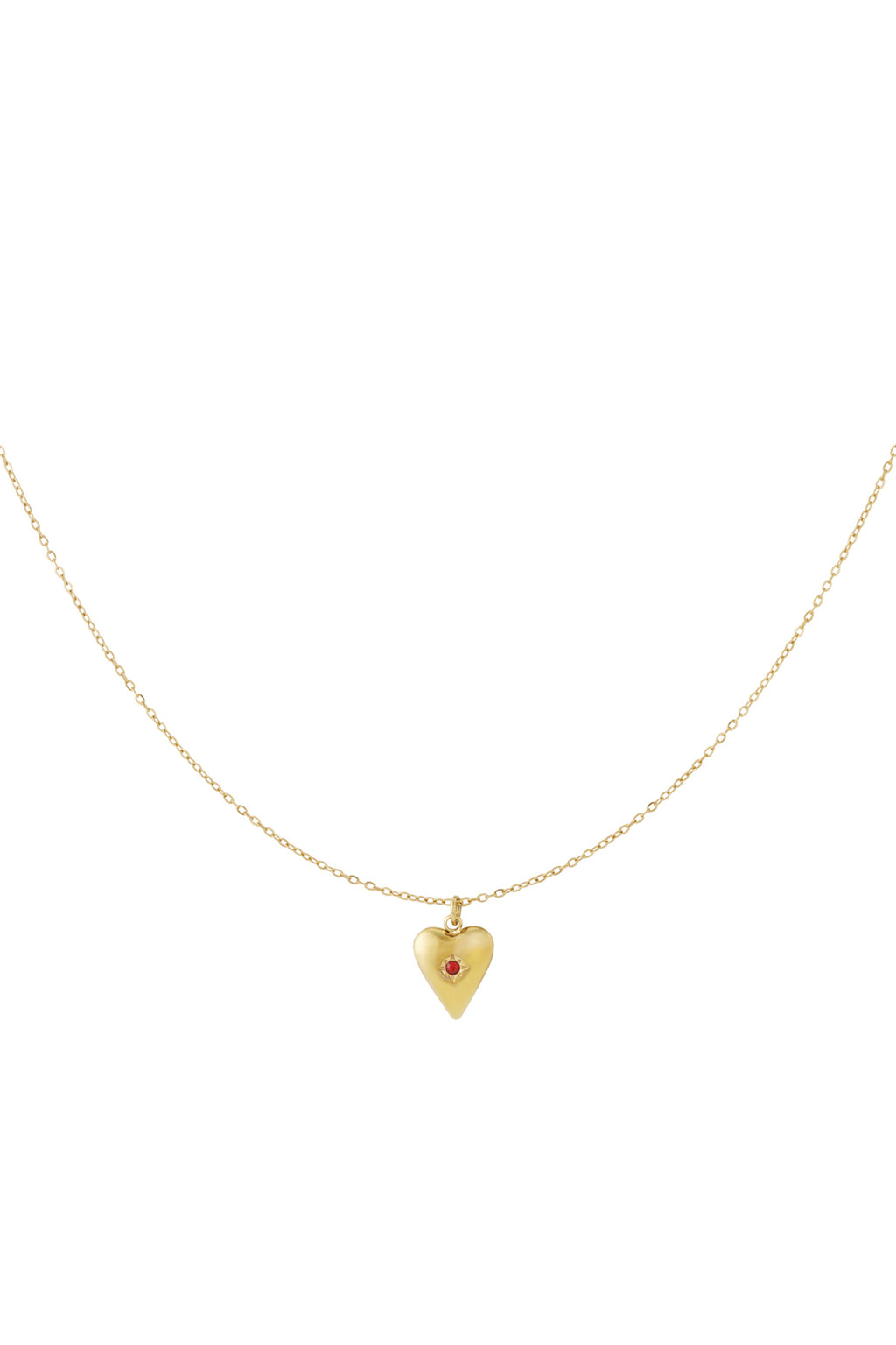 Charming 14K Gold Plated Heart Pendant Necklace
