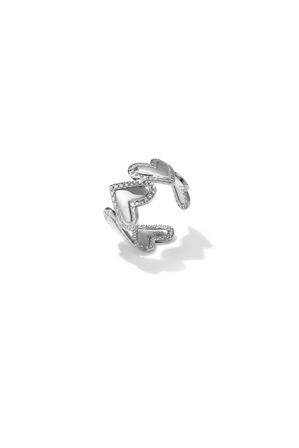 Anillos minimalistas de acero inoxidable con forma de corazón, de la serie Daily Simple para mujer.