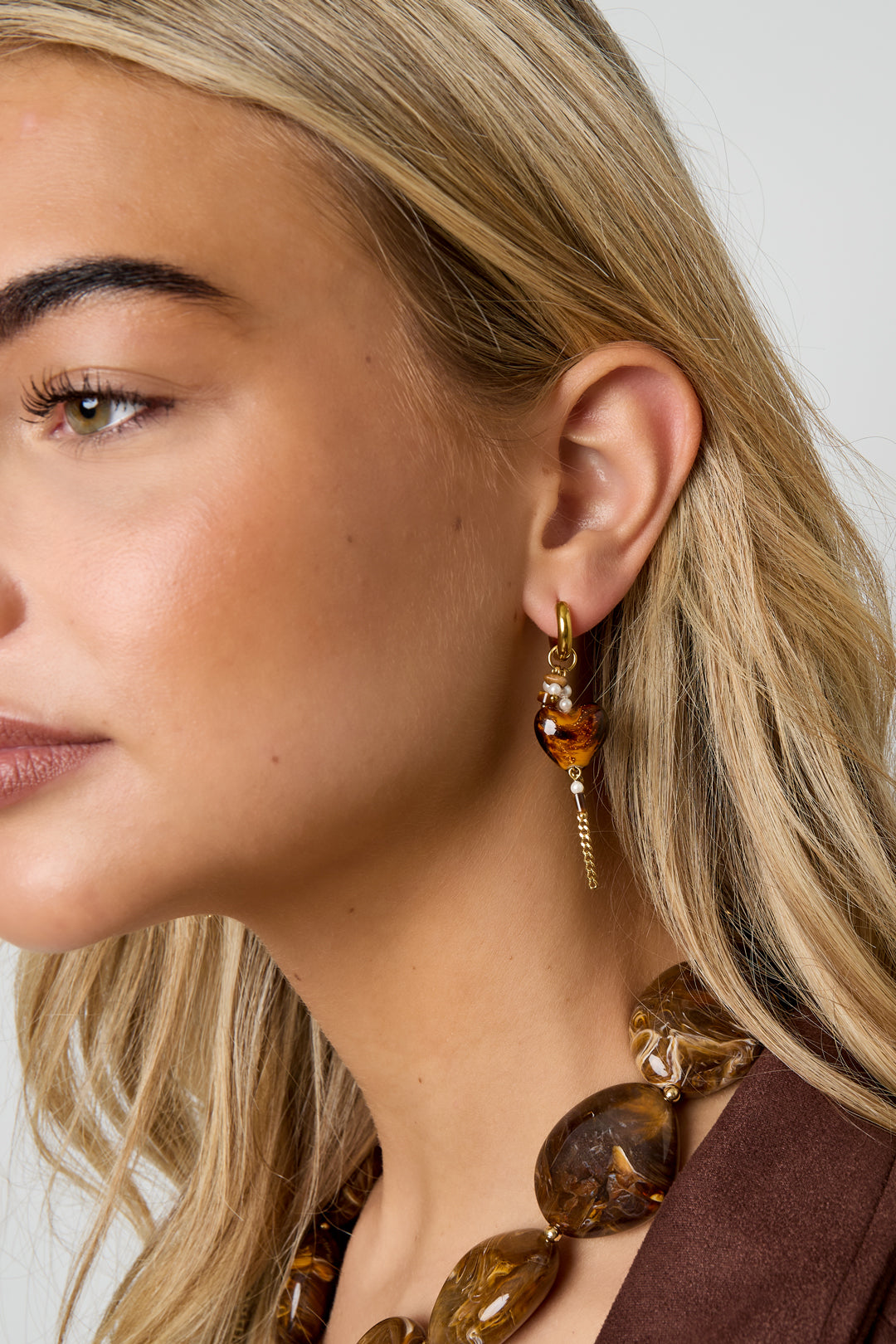 Stylish Brown Leopard Heart Dangle Earrings for Everyday Glam
