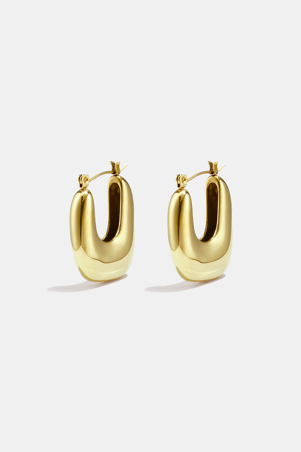 Pendientes de aro de acero inoxidable con forma geométrica, sencillos, de la serie Daily Simple, joyería para mujer.