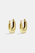 Pendientes de aro de acero inoxidable con forma geométrica, sencillos, de la serie Daily Simple, joyería para mujer.
