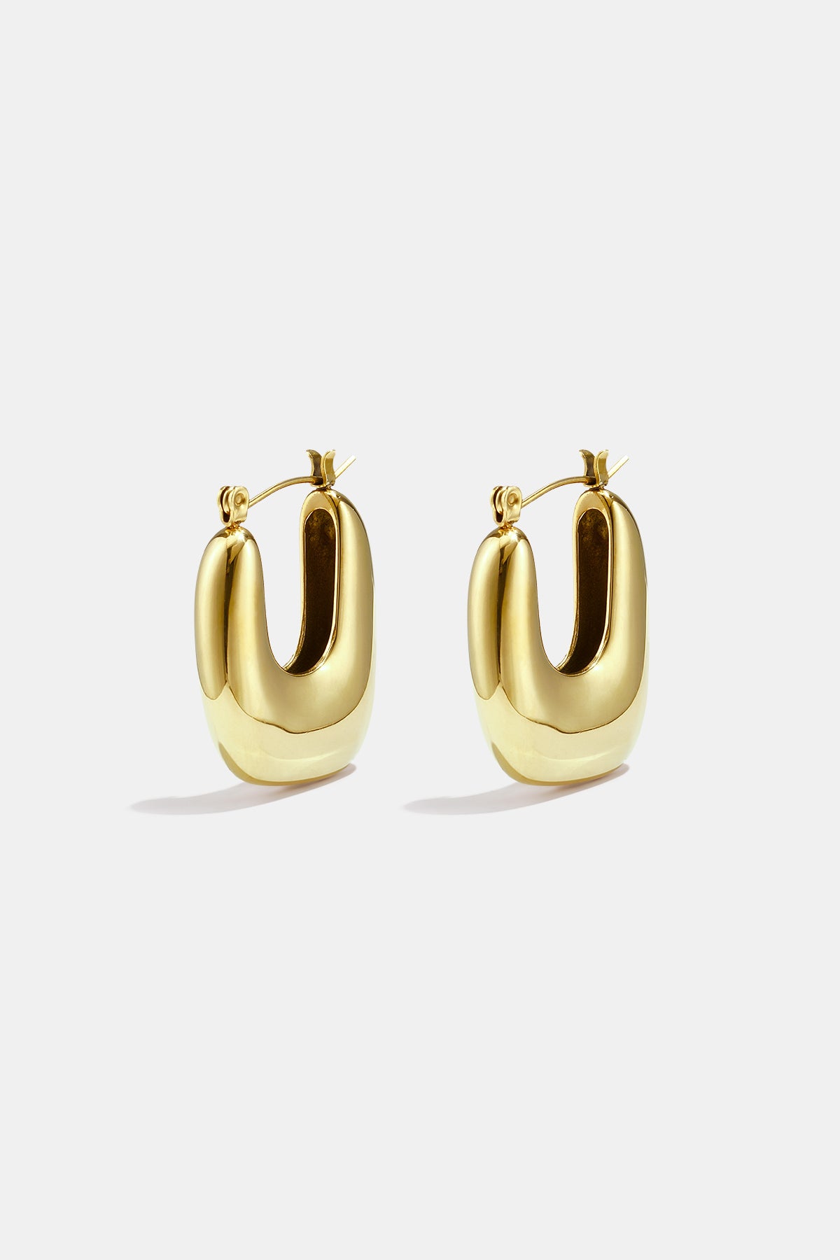Pendientes de aro de acero inoxidable con forma geométrica, sencillos, de la serie Daily Simple, joyería para mujer.