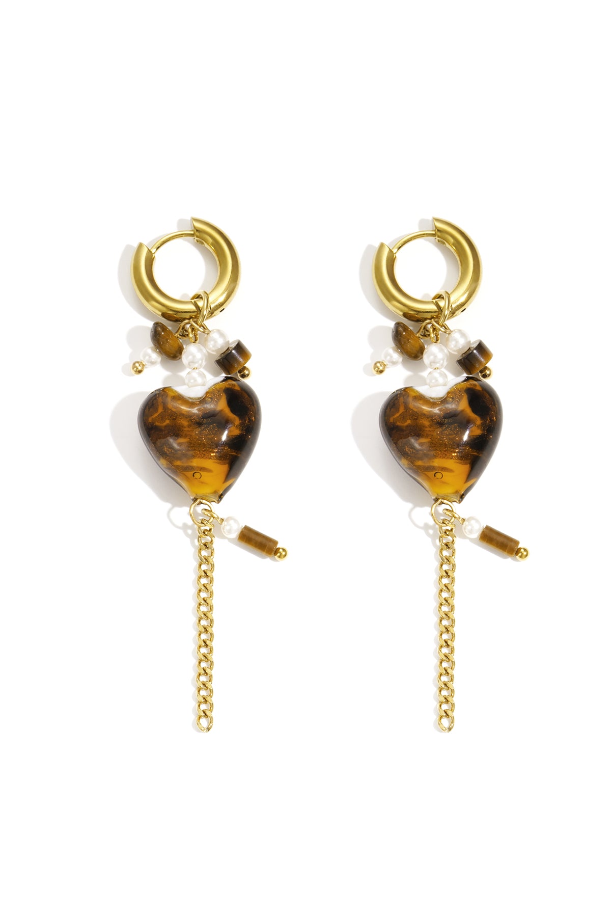 Stylish Brown Leopard Heart Dangle Earrings for Everyday Glam
