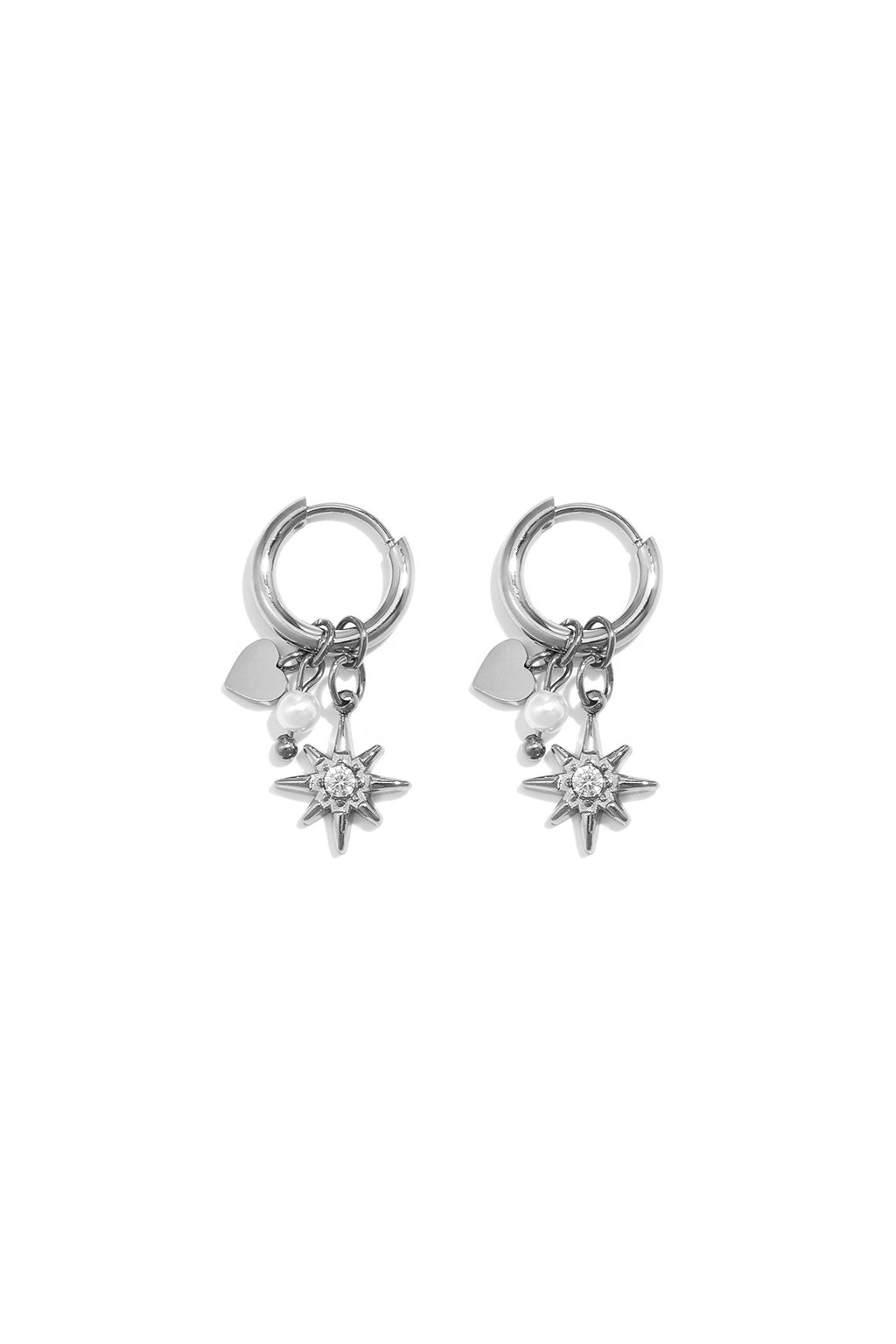 Pendientes colgantes de acero inoxidable con forma de corazón, sencillos, de la serie Daily Simple, joyería para mujer.