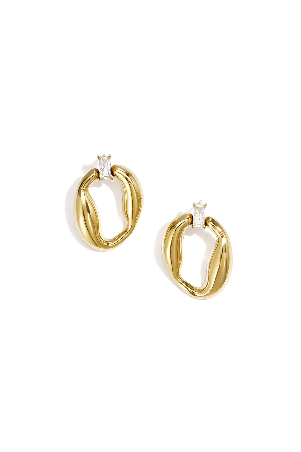Pendientes de botón de acero inoxidable con forma irregular, sencillos, de la serie Daily Simple, joyería para mujer.