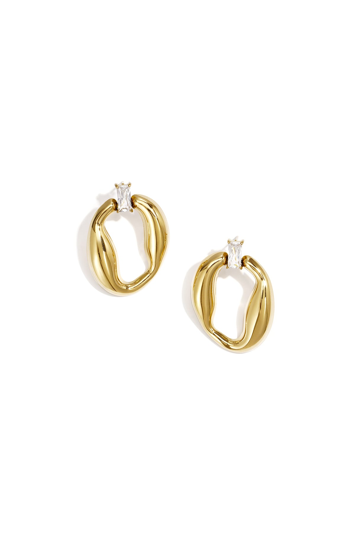 Pendientes de botón de acero inoxidable con forma irregular, sencillos, de la serie Daily Simple, joyería para mujer.