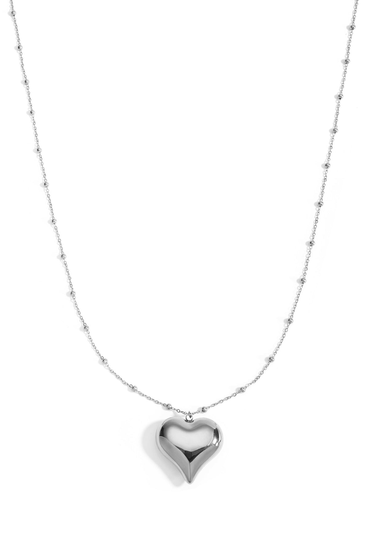 Collares largos de acero inoxidable con forma de corazón, estilo casual, diario, serie sencilla, joyería para mujer.