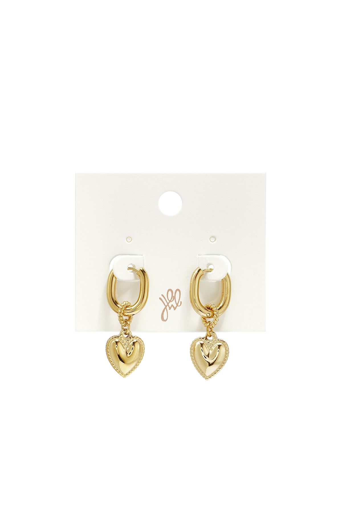 Pendientes colgantes de acero inoxidable con forma de corazón, serie Simple Simple, joyería para mujer