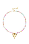 Elegant Off-White & Mixed Color Beaded Necklace for Women