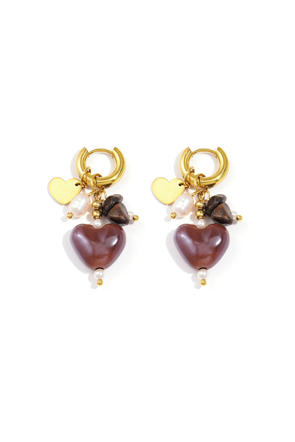 Charming Heart Loop Bead Earrings for Women