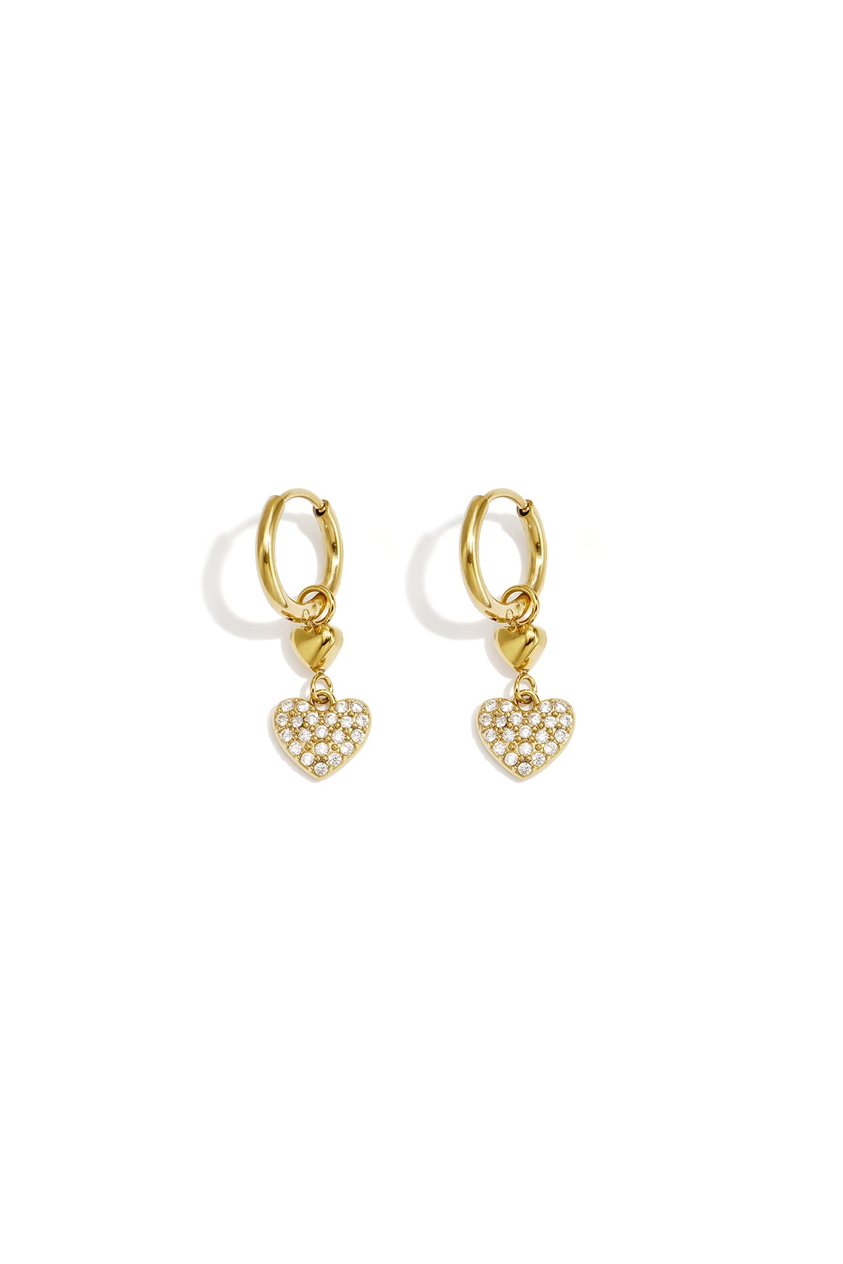 Pendientes colgantes de acero inoxidable con forma de corazón, sencillos, de la serie Daily Simple, joyería para mujer.