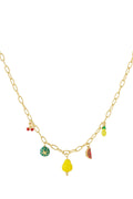 Elegant 14K Gold Plated Fruit Pendant Necklace