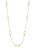 Cadena larga de acero inoxidable de forma ovalada, sencilla, de la serie "para el día a día", joyería para mujer