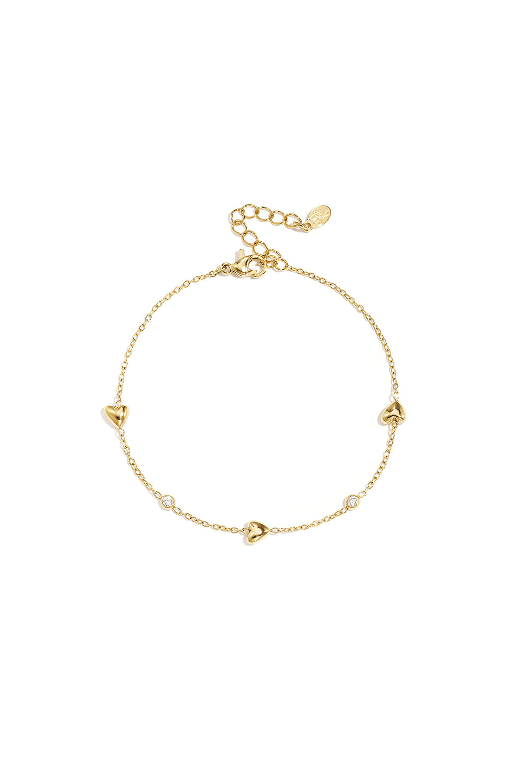 Elegant Heart Charm Bracelet for Women, Silver & Gold