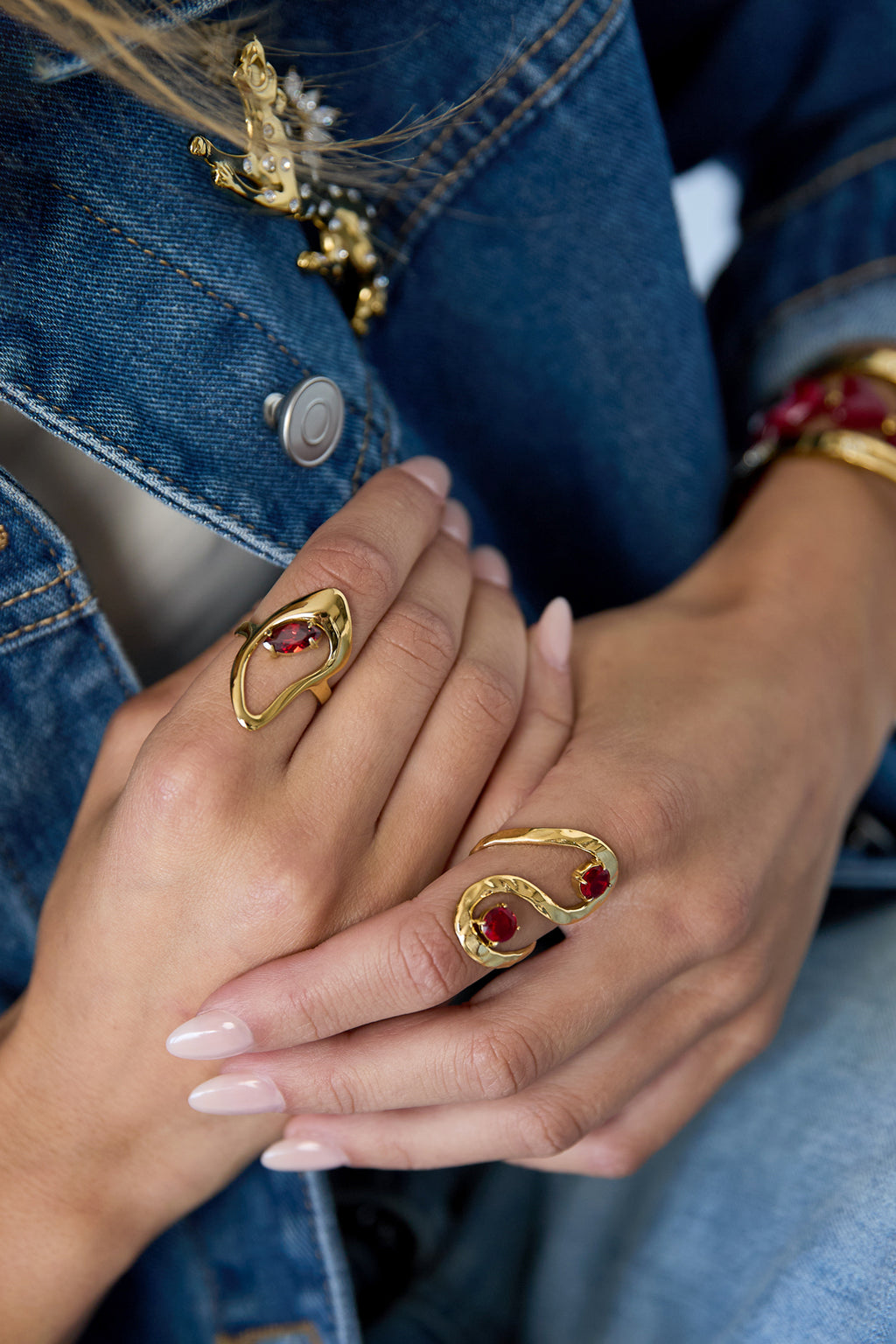 Anillos llamativos de acero inoxidable con forma irregular, estilo casual y sencillo para uso diario. Joyería para mujer.