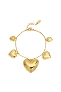 Elegant Gold Heart Charm Bracelet for Women