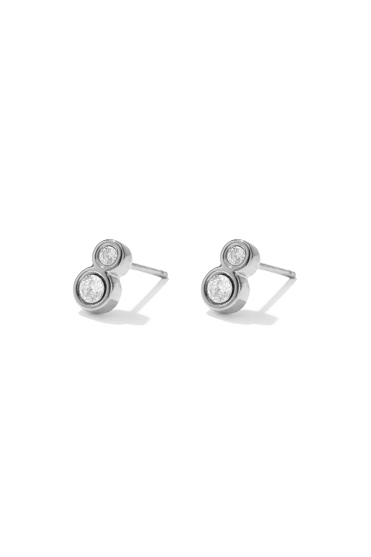 Pendientes de botón de acero inoxidable, círculo, sencillos, de la serie Daily Simple, joyería para mujer