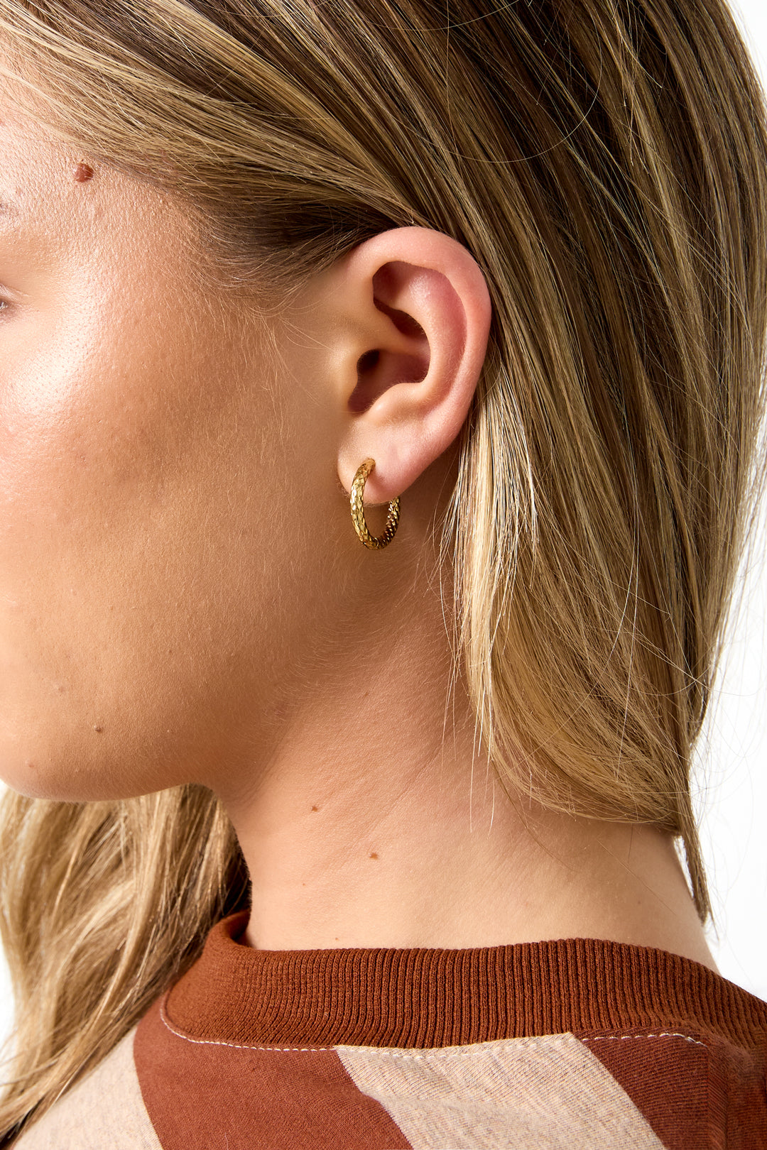 Pendientes de aro de acero inoxidable Circle Simple Daily Simple Series Joyería para mujer