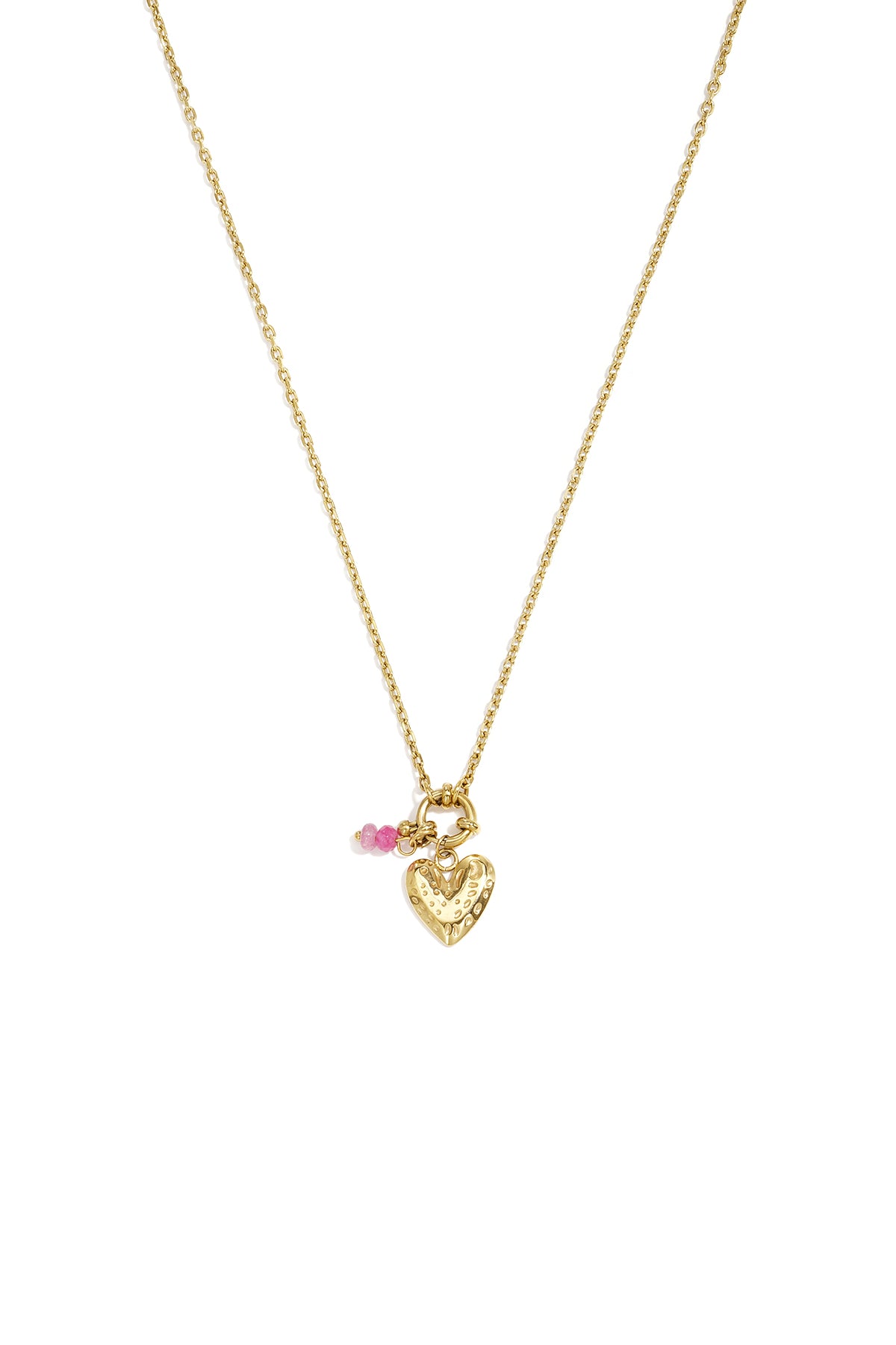 Collares con colgante de acero inoxidable con forma de corazón, de la serie Daily Simple para mujer.
