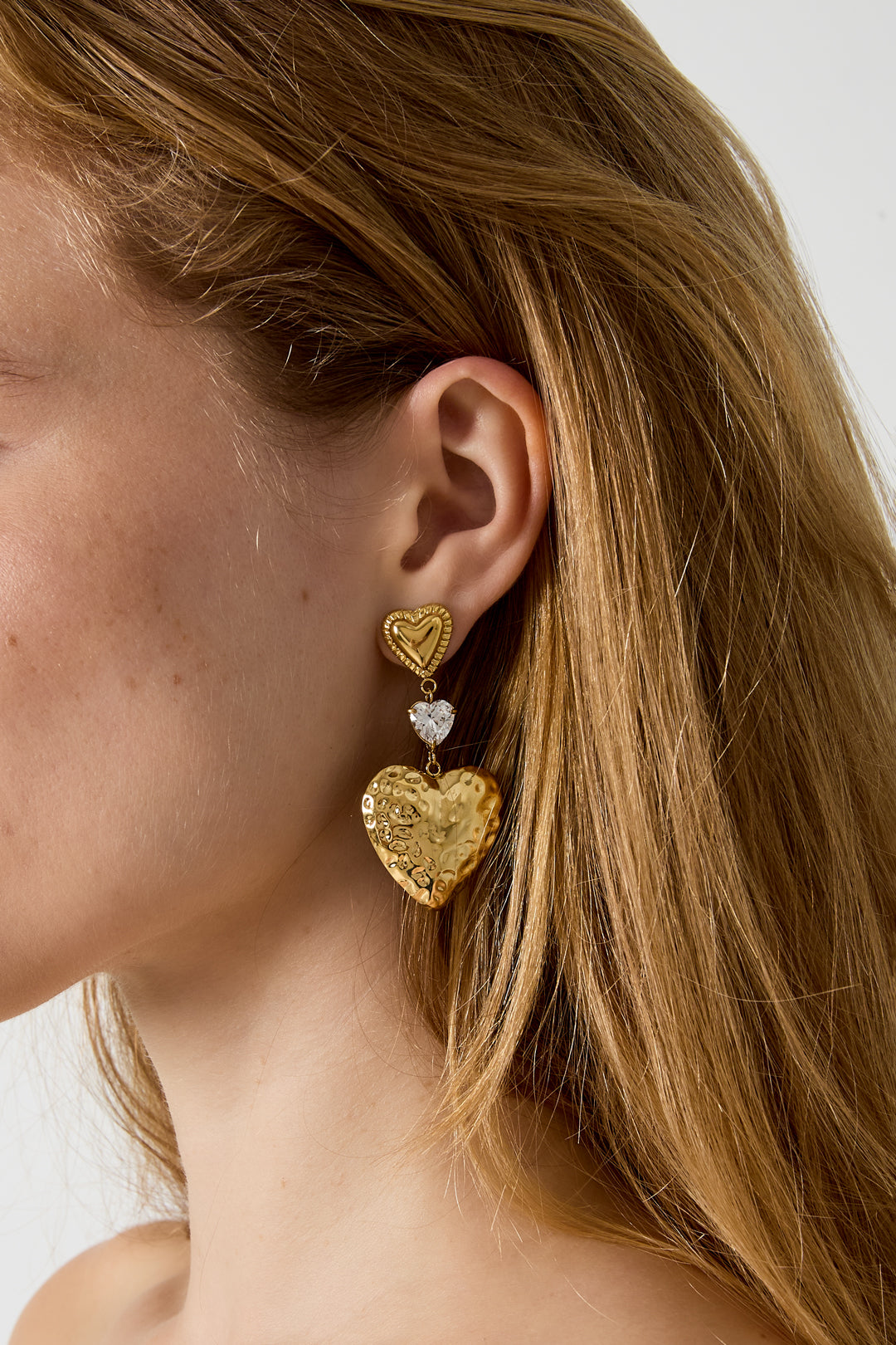 Pendientes colgantes de acero inoxidable con forma de corazón, serie Daily Simple, joyería para mujer