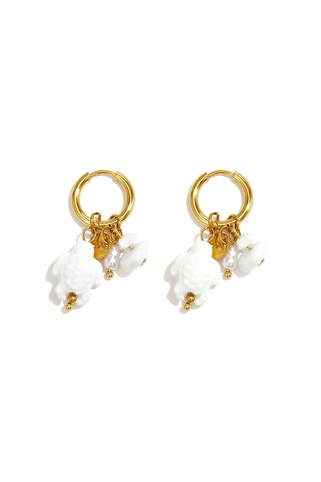 Pendientes de acero inoxidable chapados en oro de 14 quilates con cuentas, diseño de animales, ideales para vacaciones, reuniones o fiestas. Serie romántica para mujer.