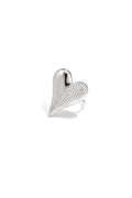 Stylish Adjustable Heart Statement Ring - Silver & Gold