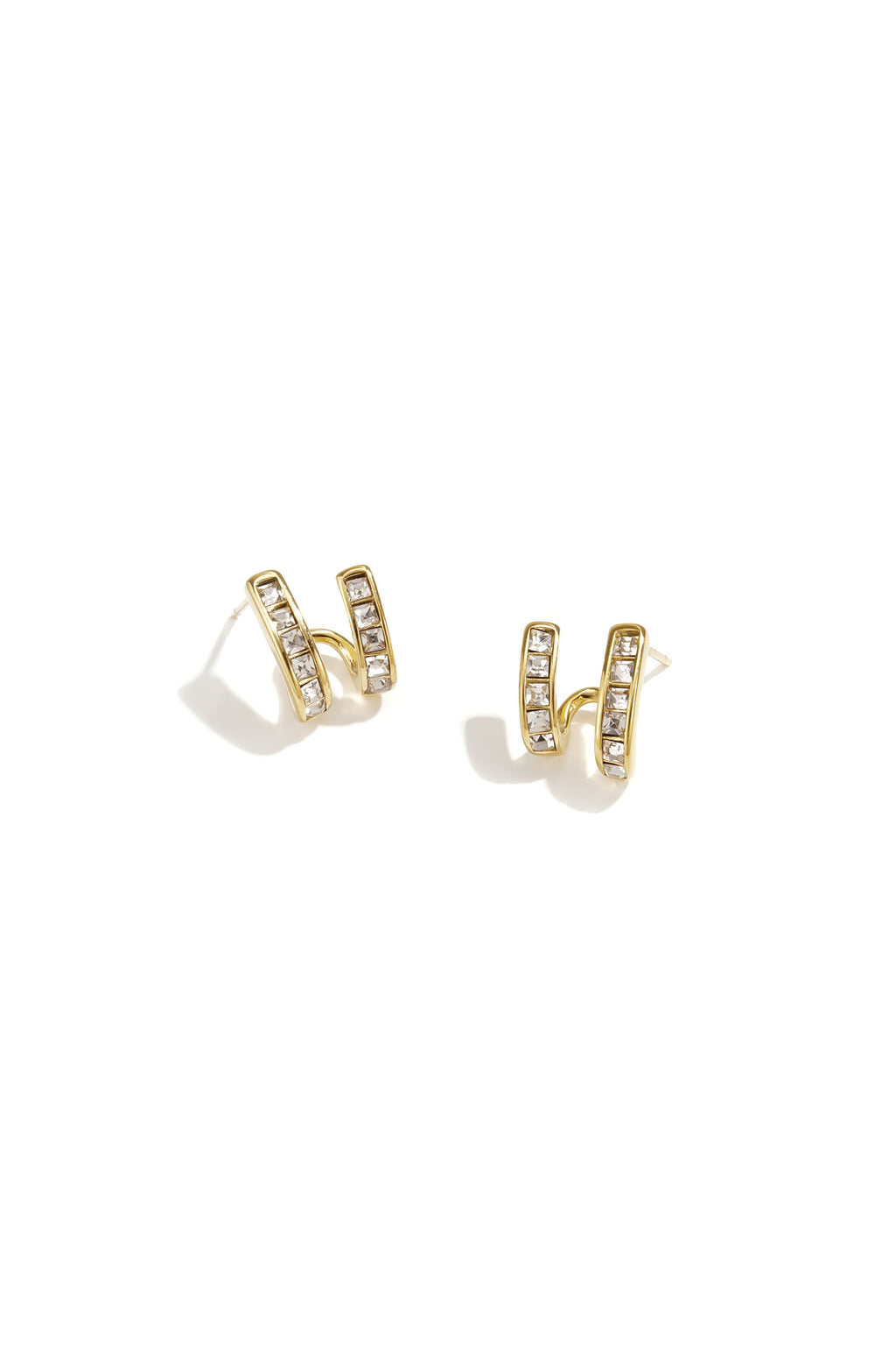 Pendientes con doble efecto y circonita