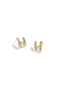 Pendientes con doble efecto y circonita