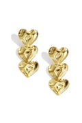 Elegant Heart Dangle Earrings for Women, Silver & Gold