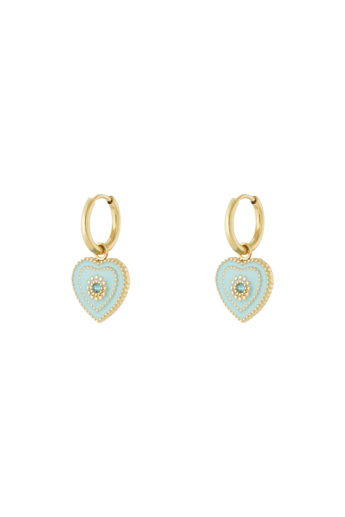 Elegant 14K Gold Plated Heart Drop Earrings for Women