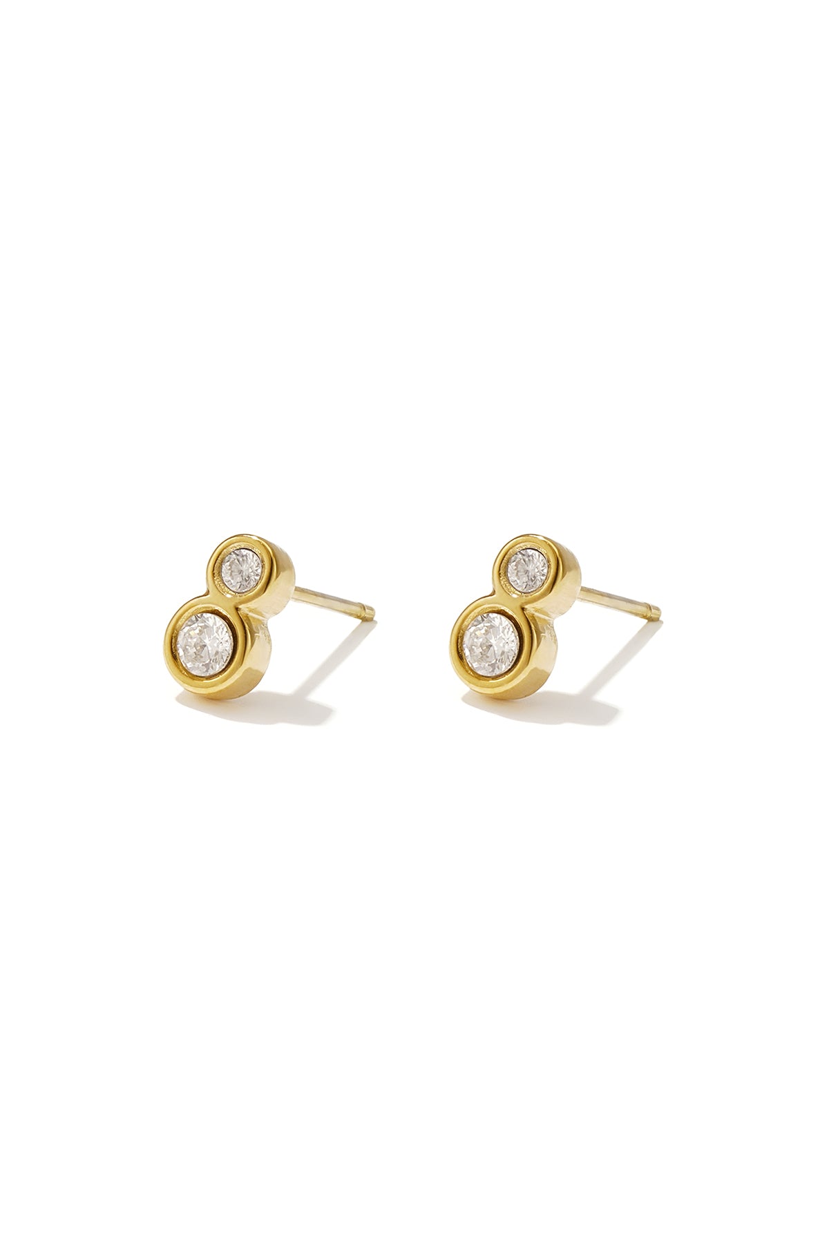 Pendientes de botón de acero inoxidable, círculo, sencillos, de la serie Daily Simple, joyería para mujer