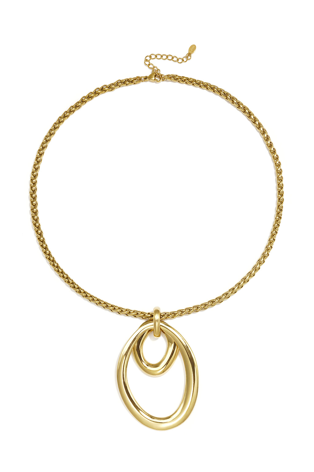 Collares colgantes de acero inoxidable, estilo circular, de la serie Casual Daily Simple, joyería para mujer.