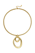 Collares colgantes de acero inoxidable, estilo circular, de la serie Casual Daily Simple, joyería para mujer.