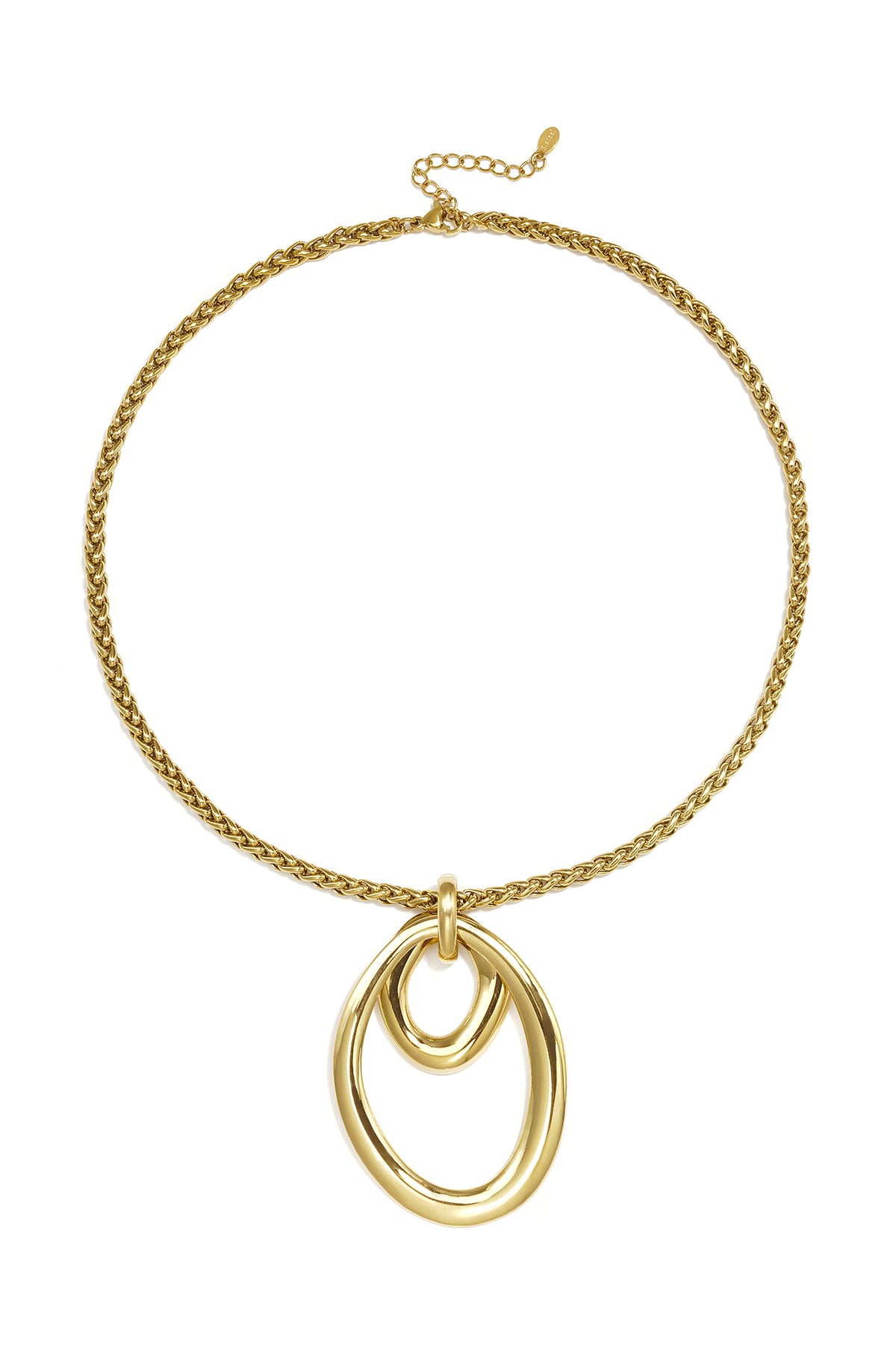 Collares colgantes de acero inoxidable, estilo circular, de la serie Casual Daily Simple, joyería para mujer.