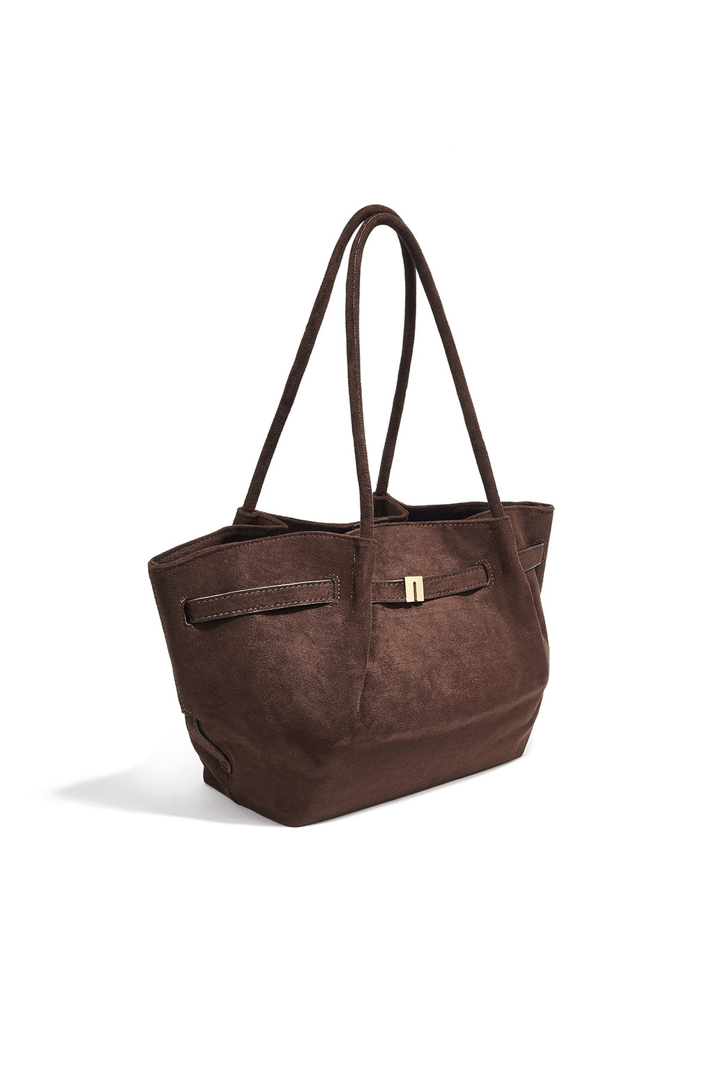 Bolsos de mano de color liso con accesorios de PU