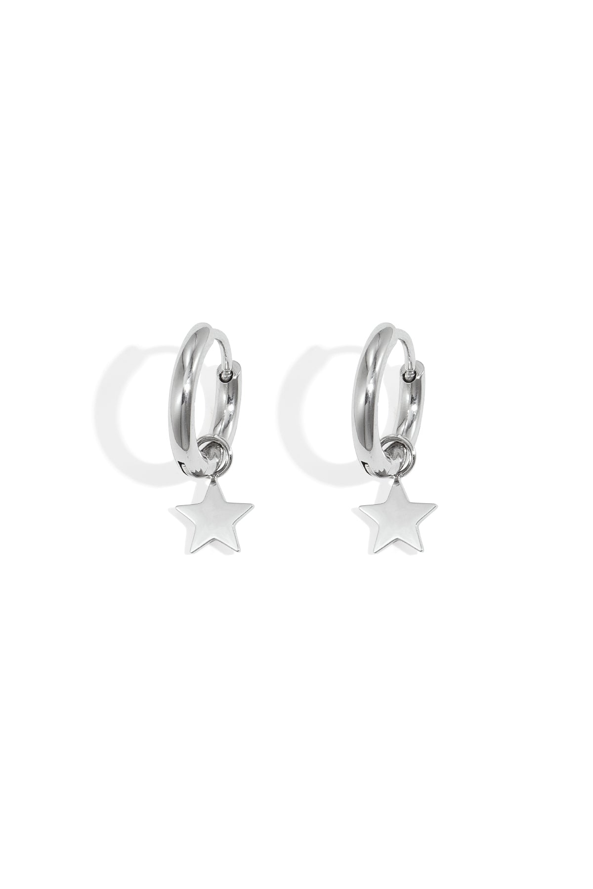Pendientes Star Plata Acero inoxidable