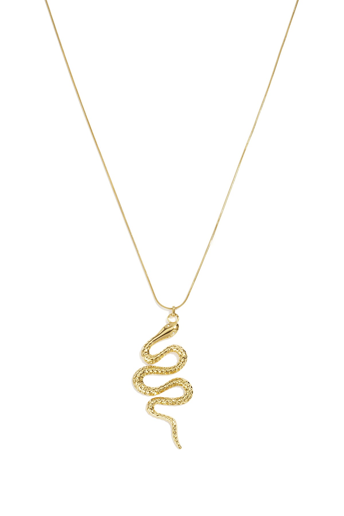 Collares largos de acero inoxidable con diseño de serpiente, sencillos, de la serie Daily Simple, joyería para mujer.