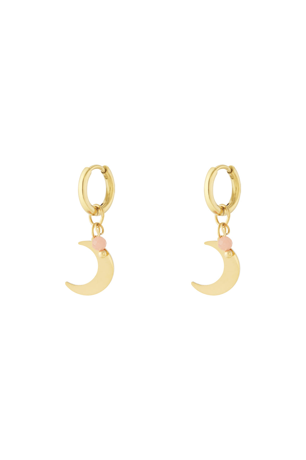 Pendientes con dije de luna y cuentas de colores