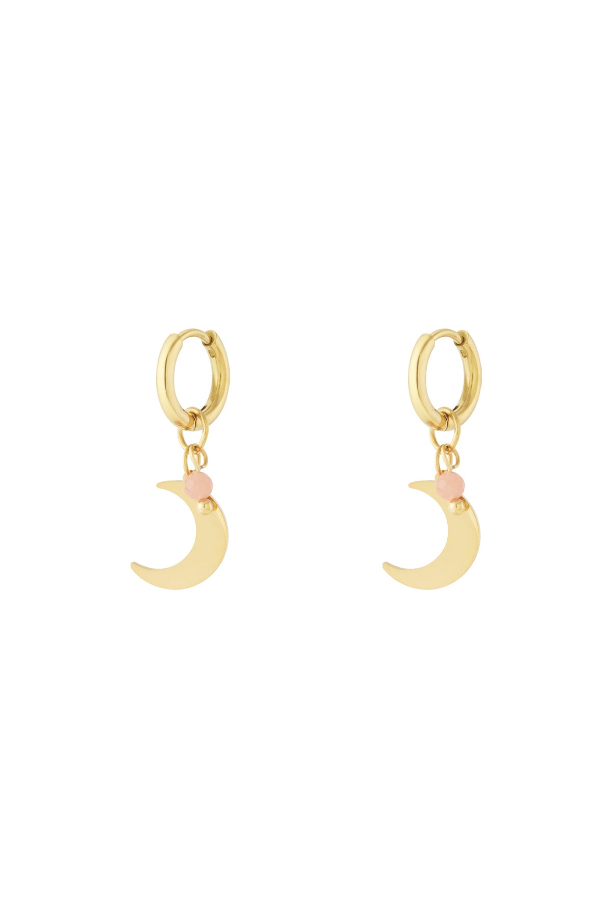 Pendientes con dije de luna y cuentas de colores