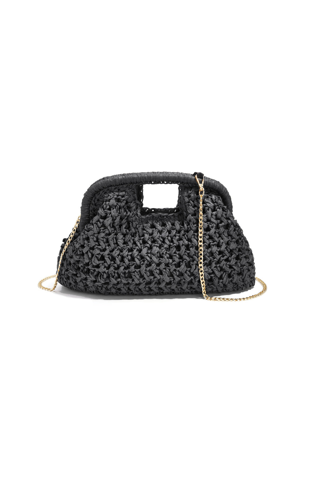 Stylish Woven Beach Bag for Women - Black & Dark Brown
