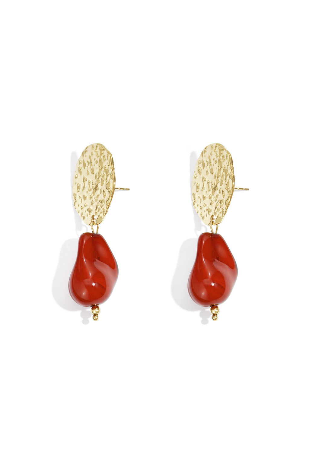 Elegant Crimson & Dark Brown Drop Earrings for Winter