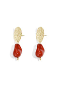 Elegant Crimson & Dark Brown Drop Earrings for Winter