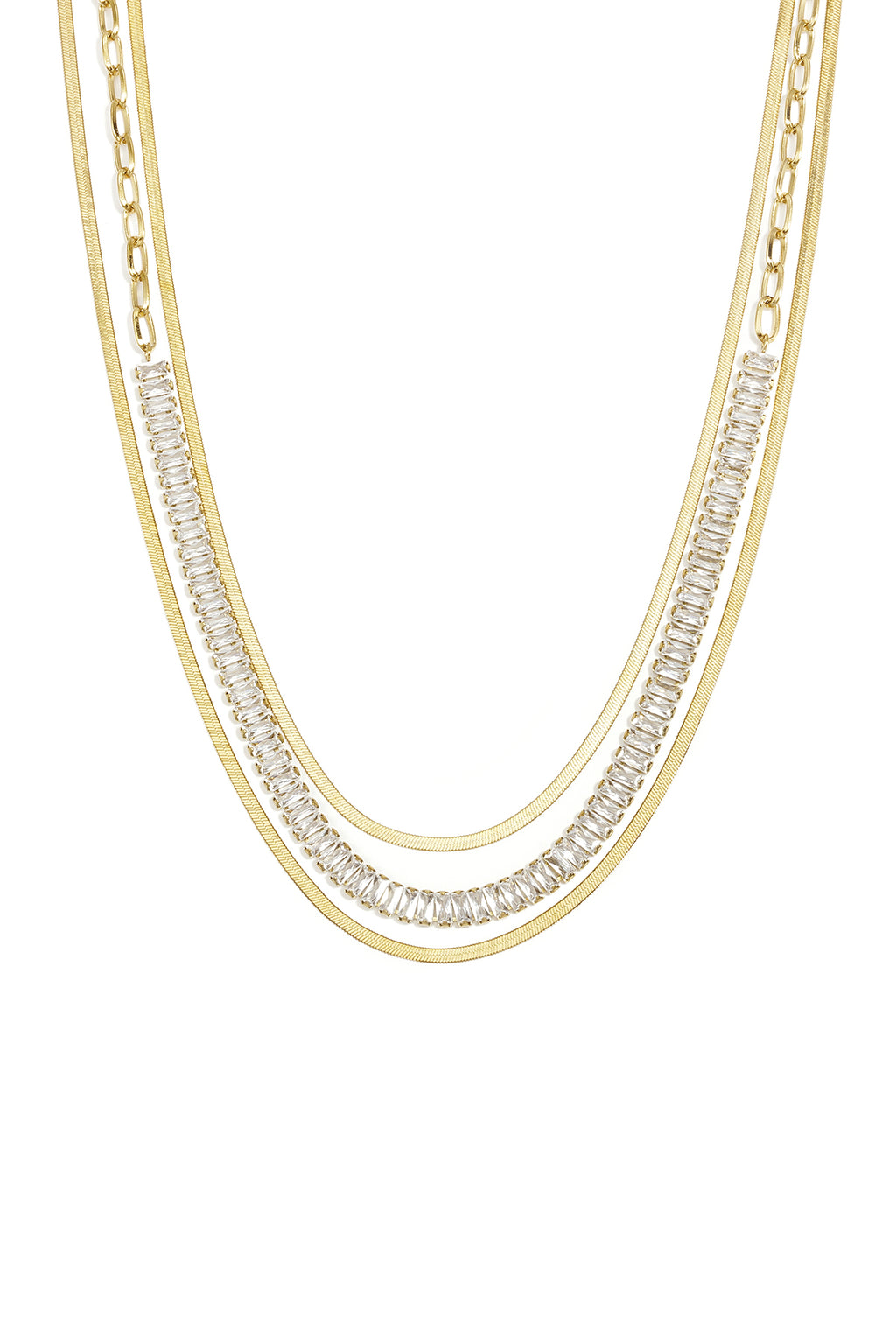 Collares de acero inoxidable en capas, cadena, estilo casual y sencillo para uso diario, joyería para mujer.