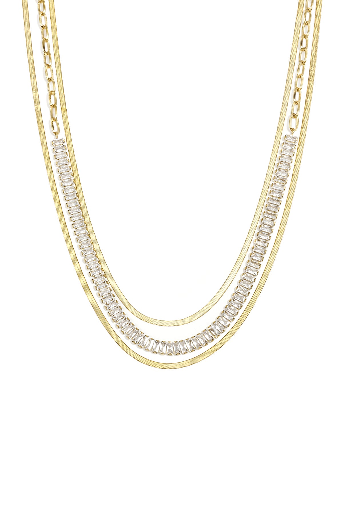 Collares de acero inoxidable en capas, cadena, estilo casual y sencillo para uso diario, joyería para mujer.