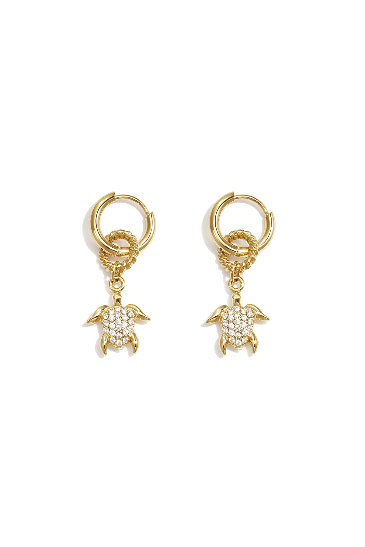 Pendientes con una tortuga colgante