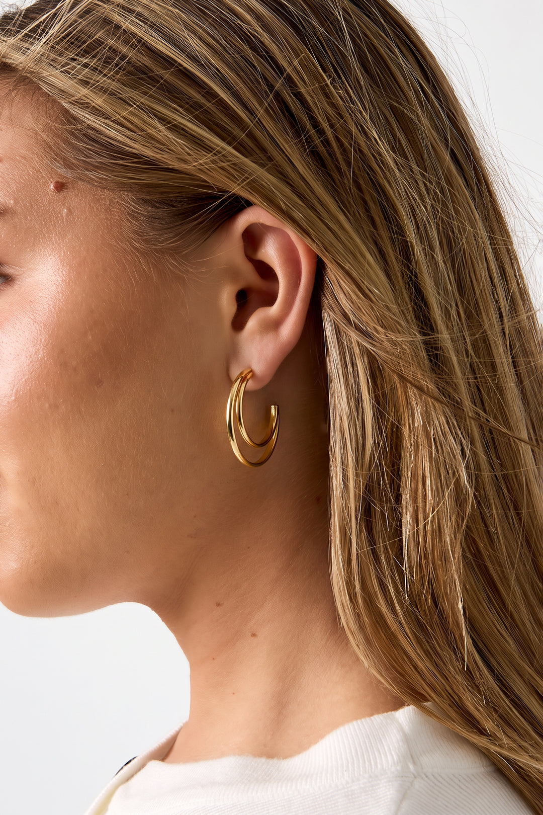 Pendientes de aro de acero inoxidable Circle Simple Daily Simple Series Joyería para mujer