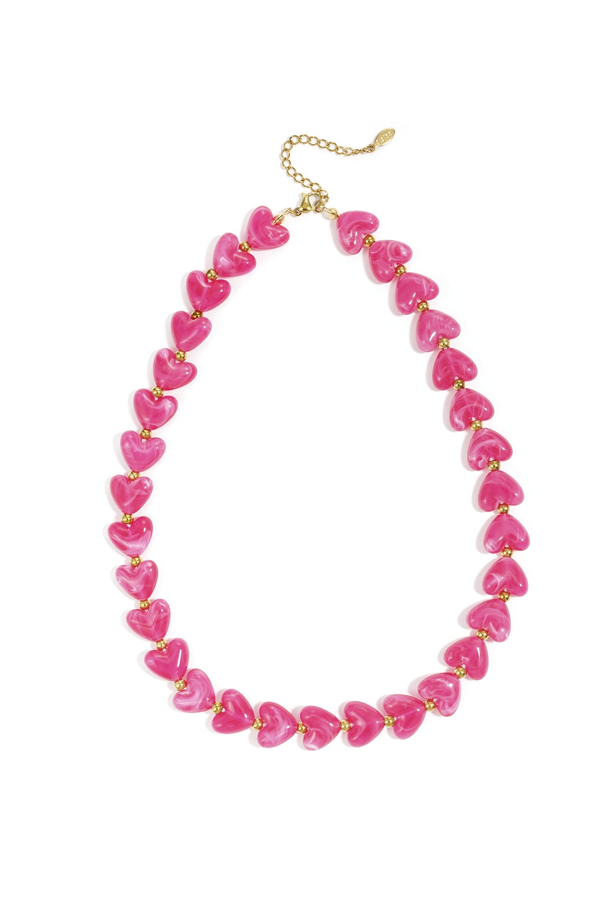 Collar cuentas corazones