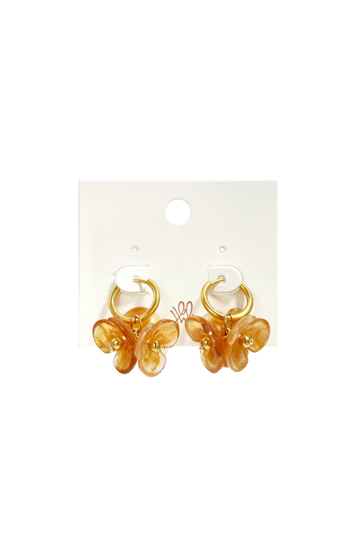 Pendientes de acero inoxidable con cuentas y diseño floral, de la serie Daily Simple. Joyería para mujer.